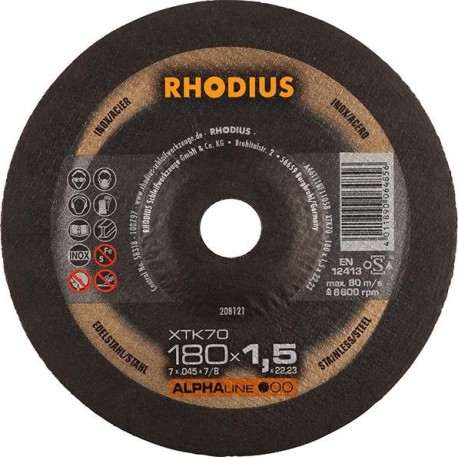 Disque de coupe XTK70 180 x 1,5mm coudé Rhodius
