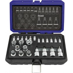 Composition de douilles et d'embouts de vissage 1/4'' +1/2'' pour vis TORX®, Quantité : 24 pièces