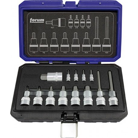 Composition d'embouts de vissage 1/2'' pour vis à 6 pans femelle, Quantité : 13 pièces