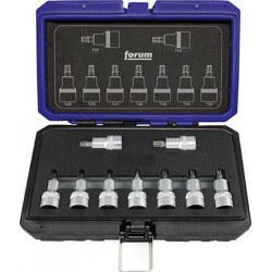 Composition d'embouts de vissage 1/2'' pour vis femelle TORX®, 9 pièces, Contenu : T 20 T 25 T 27 T 30 T 40 T 45 T 50 T 55 T 60