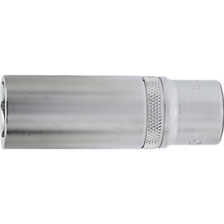 Douille 1/2'', modèle long, 6 pans, Cote s/plats : 22 mm, Long. 77 mm