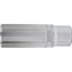 Douille 1/2'', modèle long, 6 pans, Cote s/plats : 27 mm, Long. 77 mm