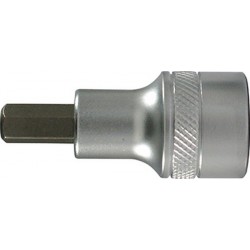 Embout de vissage 1/2'' pour vis femelle à 6 pans, Cote s/plats : 5 mm, Long. 60 mm