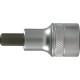 Embout de vissage 1/2'' pour vis femelle à 6 pans, Cote s/plats : 7 mm, Long. 60 mm
