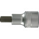 Embout de vissage 1/2'' pour vis femelle à 6 pans, Cote s/plats : 8 mm, Long. 60 mm