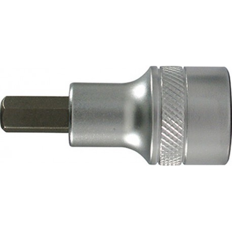 Embout de vissage 1/2'' pour vis femelle à 6 pans, Cote s/plats : 10 mm, Long. 60 mm