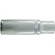 Douille 1/4'', modèle long, poli, Cote s/plats : 10 mm, Long. 50 mm