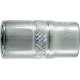 Douille 1/4'', poli, Cote s/plats : 5 mm, Long. 25 mm
