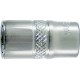 Douille 1/4'', poli, Cote s/plats : 10 mm, Long. 25 mm