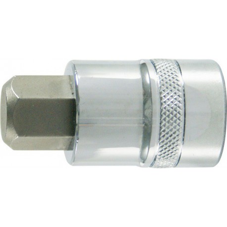 Embout de vissage 1/4'' pour vis femelle à 6 pans, poli, Cote s/plats : 6 mm, Long. 30 mm