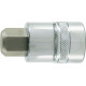 Embout de vissage 1/4'' pour vis femelle à 6 pans, poli, Cote s/plats : 8* mm, Long. 30 mm