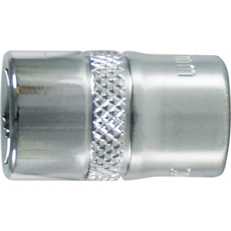 Douille 3/8'', poli, Cote s/plats : 16 mm, Long. 28 mm