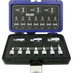 Composition embouts de vissage 1/4-1/2'' pour vis à 6 pans femelle, poli