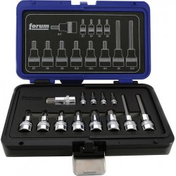 Composition embouts de vissage 1/4-1/2'' pour vis à 6 pans femelle, poli