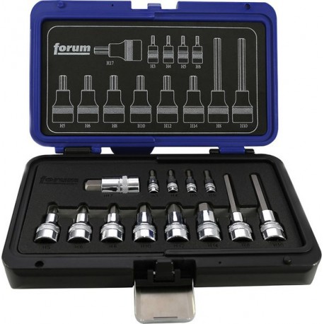 Composition embouts de vissage 1/4-1/2'' pour vis à 6 pans femelle, poli