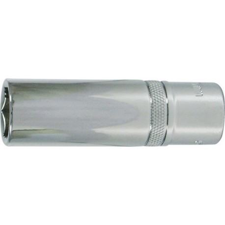 Douille 1/2'', modèle long, poli, Cote s/plats : 10 mm, Long. 77 mm