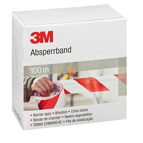 Ruban de signalisation 70mm x 100m rouge-Blanc 3M