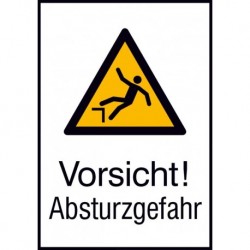 STRECKEN - Warnschild Alu gepr Absturzgefahr 262x371