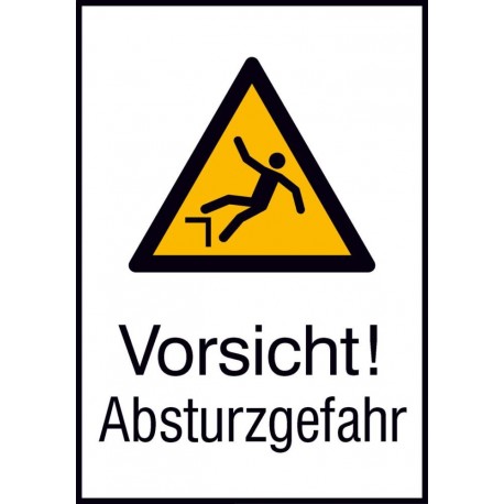 STRECKEN - Warnschild Alu gepr Absturzgefahr 262x371