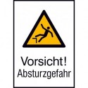 STRECKEN - Warnschild Alu gepr Absturzgefahr 262x371