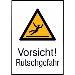 STRECKEN - Warnschild Alu gepr Rutschgefahr 262x371