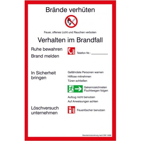 STRECKEN Brandschutzordnung (PVC) 200x300mm
