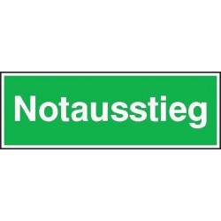 STRECKEN -Sicherheitsschild Alu Notausstieg 300x105