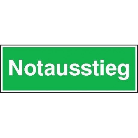 STRECKEN -Sicherheitsschild Alu Notausstieg 300x105