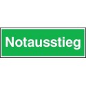 STRECKEN -Sicherheitsschild Alu Notausstieg 300x105
