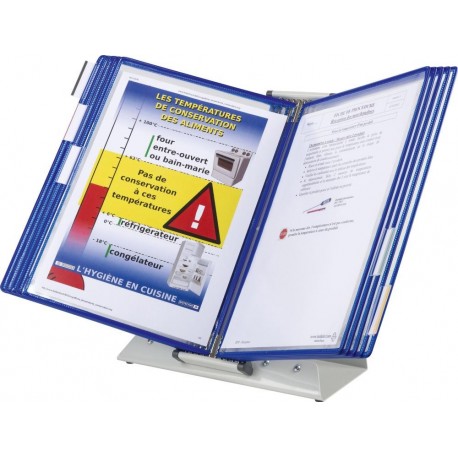 Support table A4 gris 10 pages bleu