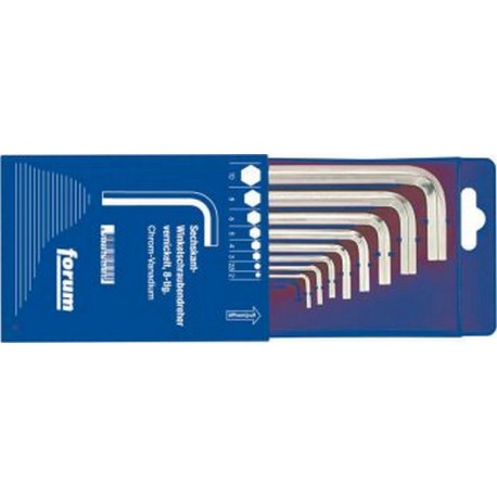 Jeu de clés coudées à 6 pans, 8 pièces, dans un boîtier coulissant en plastique, Contenu : 2 2,5 3 4 5 6 8 10 mm