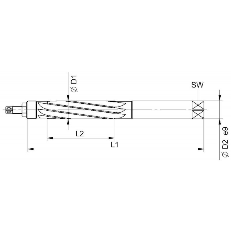 Sourcing Map Alésoir à Main 14mm 6 Flûtes Droites - Outil De Précision H8 En Alliage Acier Pour Aluminium Et Métaux
