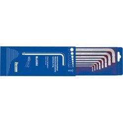 Jeu de clés coudées à 6 pans, à tête sphérique, modèle long, 8 pièces, Contenu : 2 2,5 3 4 5 6 8 10 mm