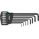 Jeu de clés coudées TORX® à tête sphérique, 8 pièces, Contenu : T 9 T 10 T 15 T 20 T 25 T 27 T 30 T 40