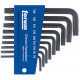 Jeu de clés coudées TORX®, 9 pièces, dans support en plastique, Contenu : T 8 T 9 T 10 T 15 T 20 T 25 T 27 T 30 T 40