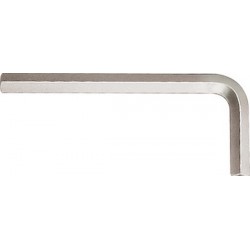 Clé coudée à 6 pans, en pouces américains, Cote s/plats : 5/64 pouces, Long. des branches 51 x 18 mm