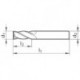 Fraise cylindrique longue, en carbure monobloc avec angle d'hélice de 35°/38°, Ø d1 - h10 : 12 mm, Long. totale l1 150 mm, Long. coupe l2 45 mm
