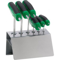 Jeu de tournevis TORX® avec poignée en T et prise de force latérale, 6 pièces, Contenu : T 10 T 15 T 20 x 100 T 25 T 30 T 40 x 150
