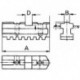 Mors de mandrin de tours, 3 mors, mors de base avec vis de fixation, Taille : 125 mm, Long. A 55 mm, Larg. : du tenon B - 0,05 7,94 mm