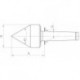 Cône de centrage rotatif, pointu, 60°, Taille : 272, MK 2, A 61,0 mm, B : 42 mm, G : 17,780 mm