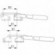 Sauterelle à crochet, Taille : 1, Capacité du piston 2 kN, Course 5 mm, Hauteur totale : 33 mm, Long. totale : 130 mm
