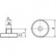 Aimant plat avec manchon taraudé, Ø d : 13 mm, Hauteur totale l 11,5 mm, Hauteur d'aimant h 4,5 mm, Ø de la douille d1 : 6 mm, Filetage : M3