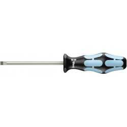 Tournevis plat en acier inoxydable, Larg. : de la lame : 4,0 mm, Épais. : de la lame 0,8 mm, Long. de la lame 100 mm, Long. totale : 198 mm