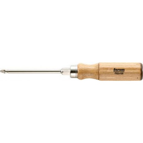 Tournevis cruciforme PH avec manche en bois, Dimensions : PH 3, Long. de la lame 150 mm, Long. totale 270 mm, Ø de la lame : 8,0 mm