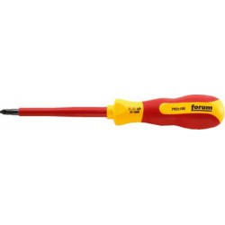 Tournevis cruciforme PH VDE, avec lame ronde, Dimensions : PH 0, Long. de la lame 60 mm, Long. totale 145 mm, Ø de la lame : 4,8 mm