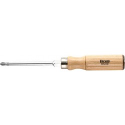 Tournevis cruciforme PZ avec manche en bois, Dimensions : PZ 3, Long. de la lame 150 mm, Long. totale 270 mm, Ø de la lame : 8,0 mm