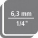 Douille à choc longue avec aimant à ressort 1/4" 7mm ASW 1 PCS