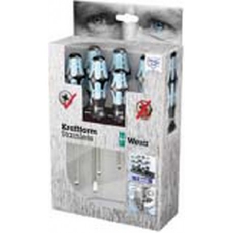 Jeu de tournevis en acier inoxydable, fente/PZ, 6 pièces