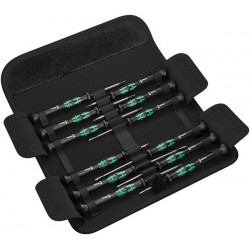 Jeu de tournevis électronique fente/cruciforme/6 pans/TORX®, 12 pièces