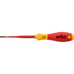 Tournevis plat VDE slimFix, Larg. : de la lame : 3,5 mm, Épais. : de la lame 0,6 mm, Long. de la lame 100 mm, Long. totale : 204 mm, Ø de la lame : 5,3 mm